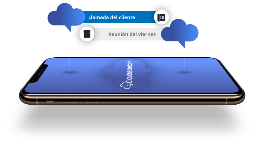Imagen de móvil representando notificaciones de Cloudsecretary